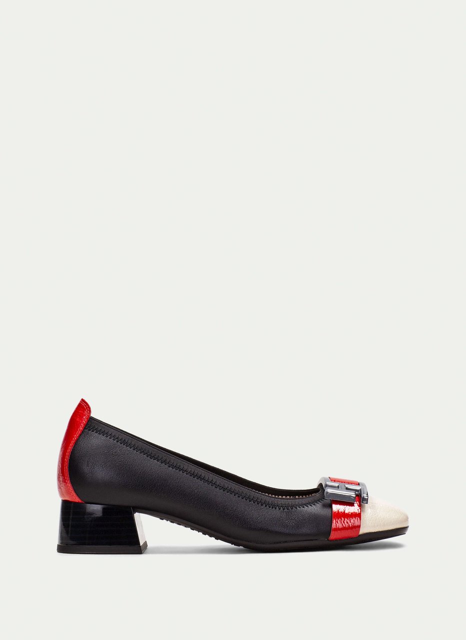 ballerinas manila schwarz-milk-rot