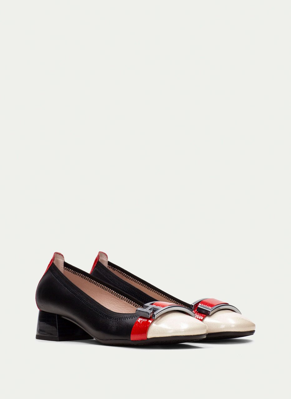 ballerinas manila schwarz-milk-rot