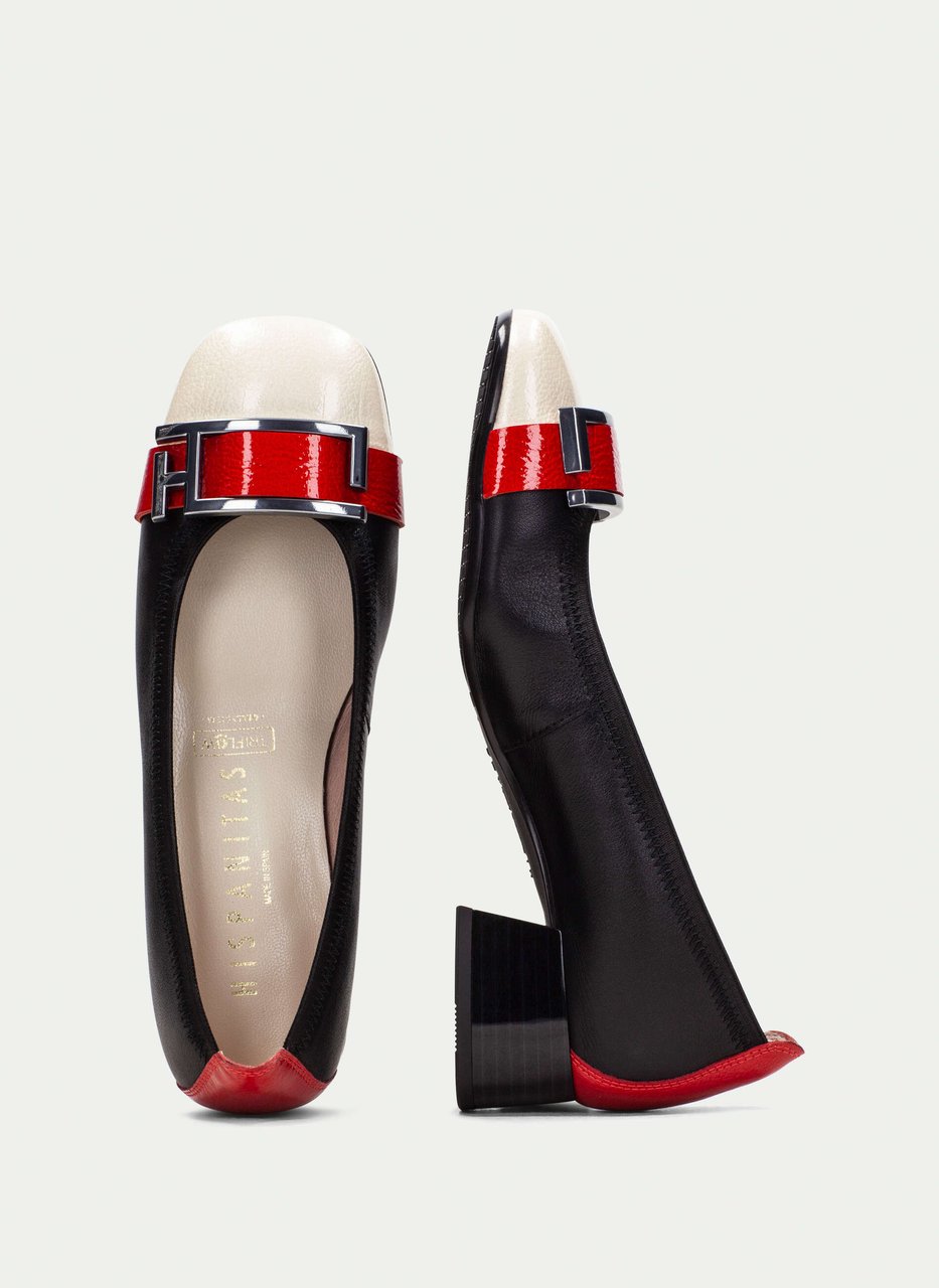 ballerinas manila schwarz-milk-rot