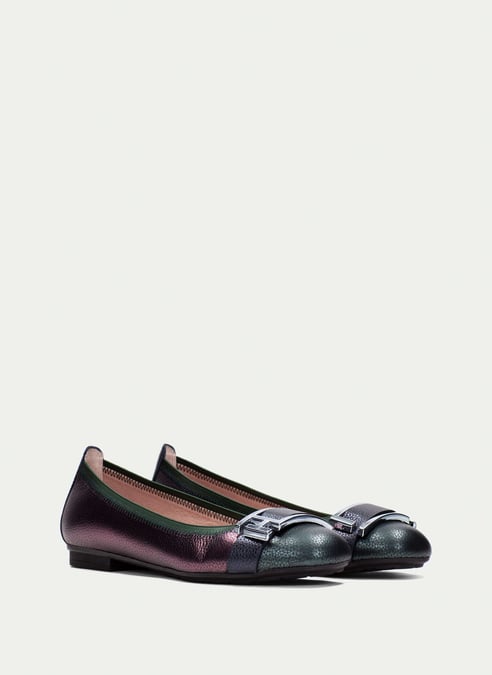 outlet bailarina basil multi-metal - hispanitas