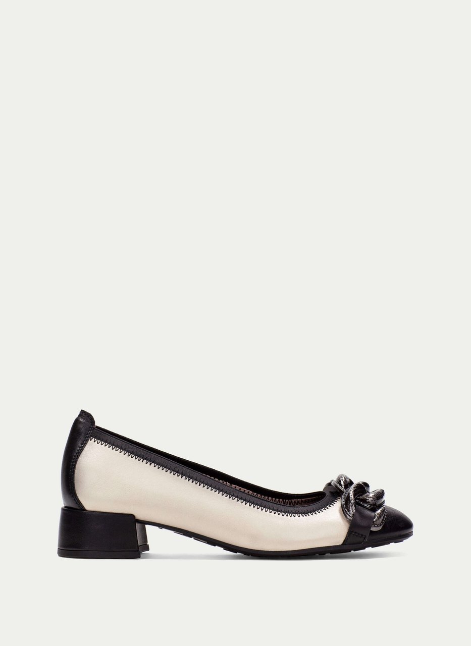 bailarina tacon oporto negro-crema
