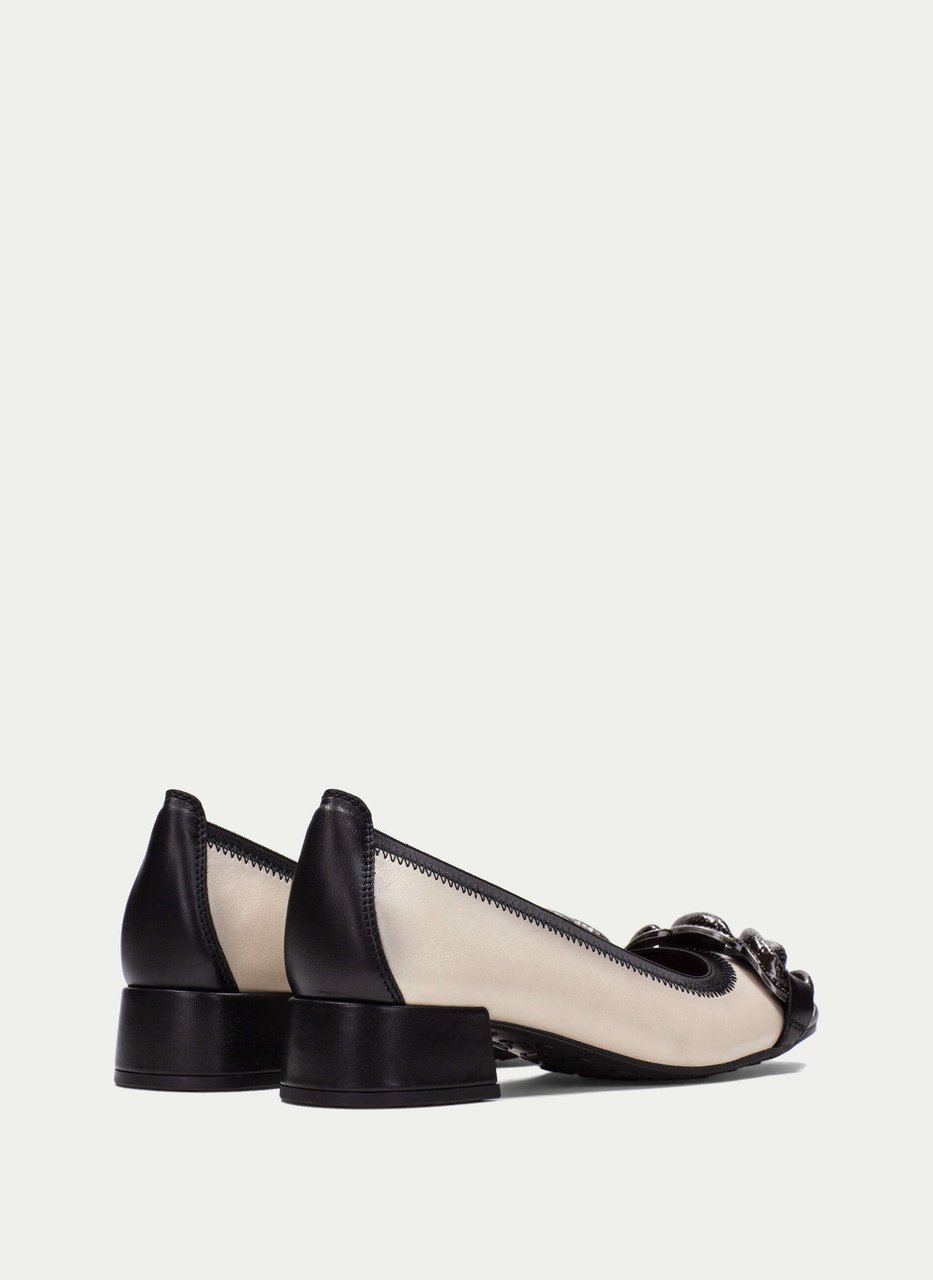 bailarina tacon oporto negro-crema