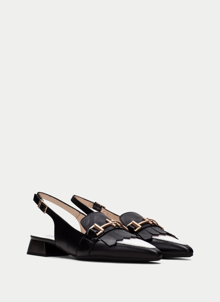 flache schuhe dali schwarz-weiß