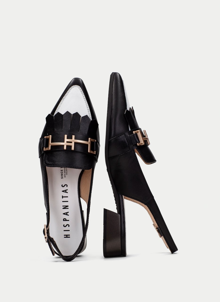 flache schuhe dali schwarz-weiß