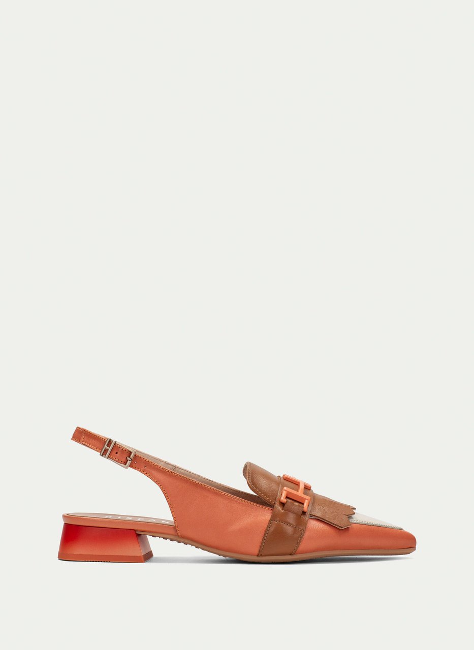 flache schuhe dali leder-koralle