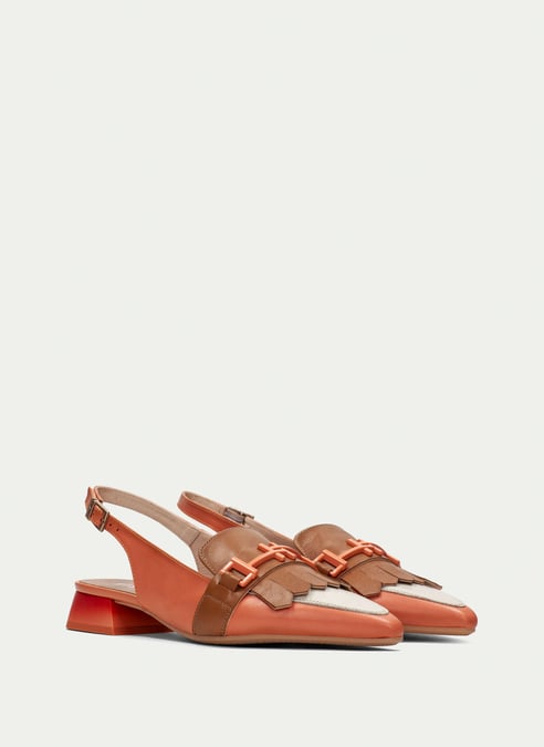 outlet scarpe-basse dali cuoio-corallo - hispanitas