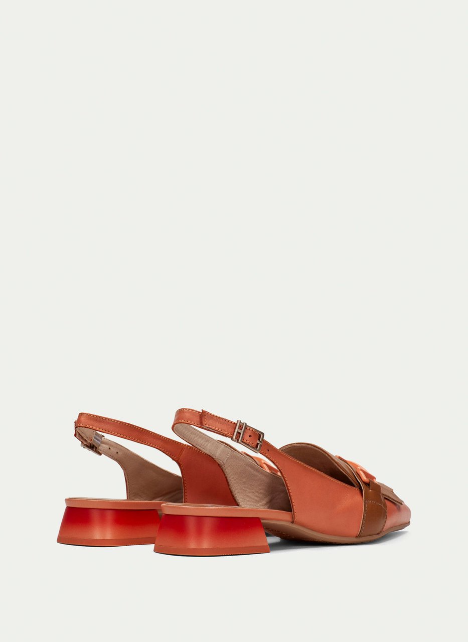 flache schuhe dali leder-koralle
