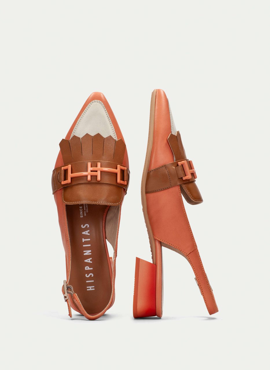 flache schuhe dali leder-koralle
