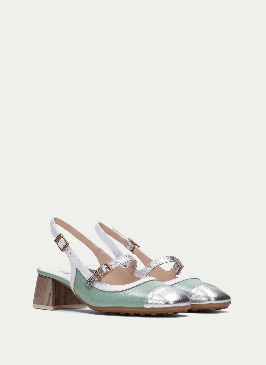 slingpump hanoi eukalyptus-silver