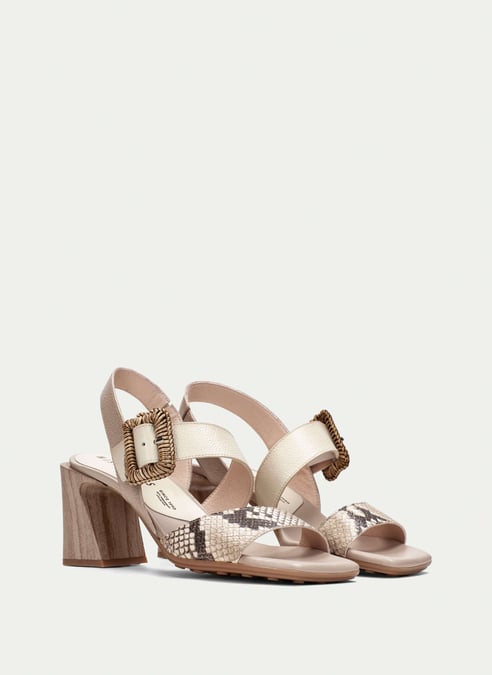 outlet sandalia miami snake-taupe - hispanitas