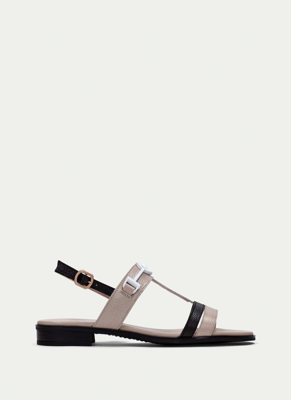 flat sandal yakarta black-taupe