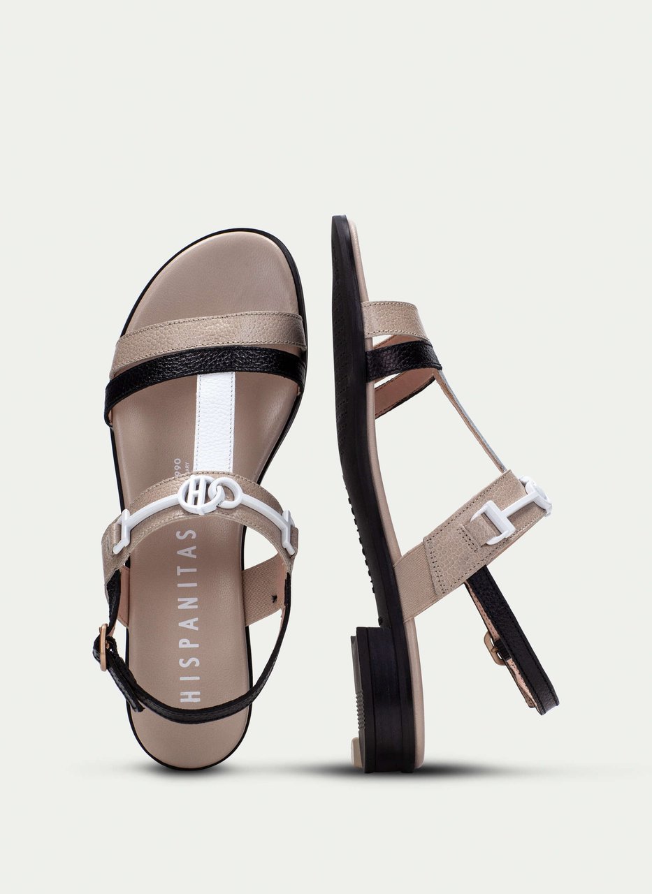 flat sandal yakarta black-taupe