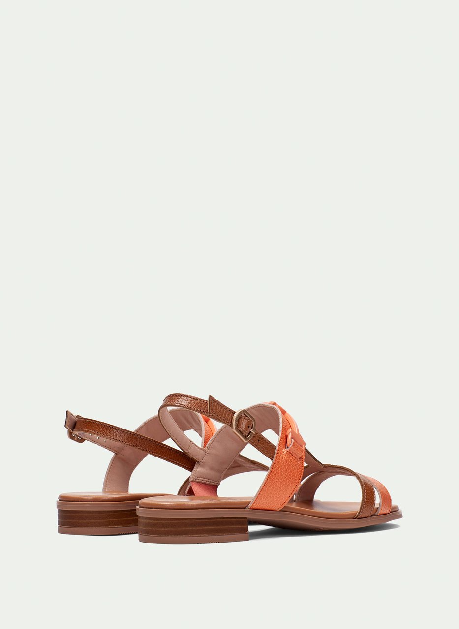 flat sandal yakarta leder-koralle