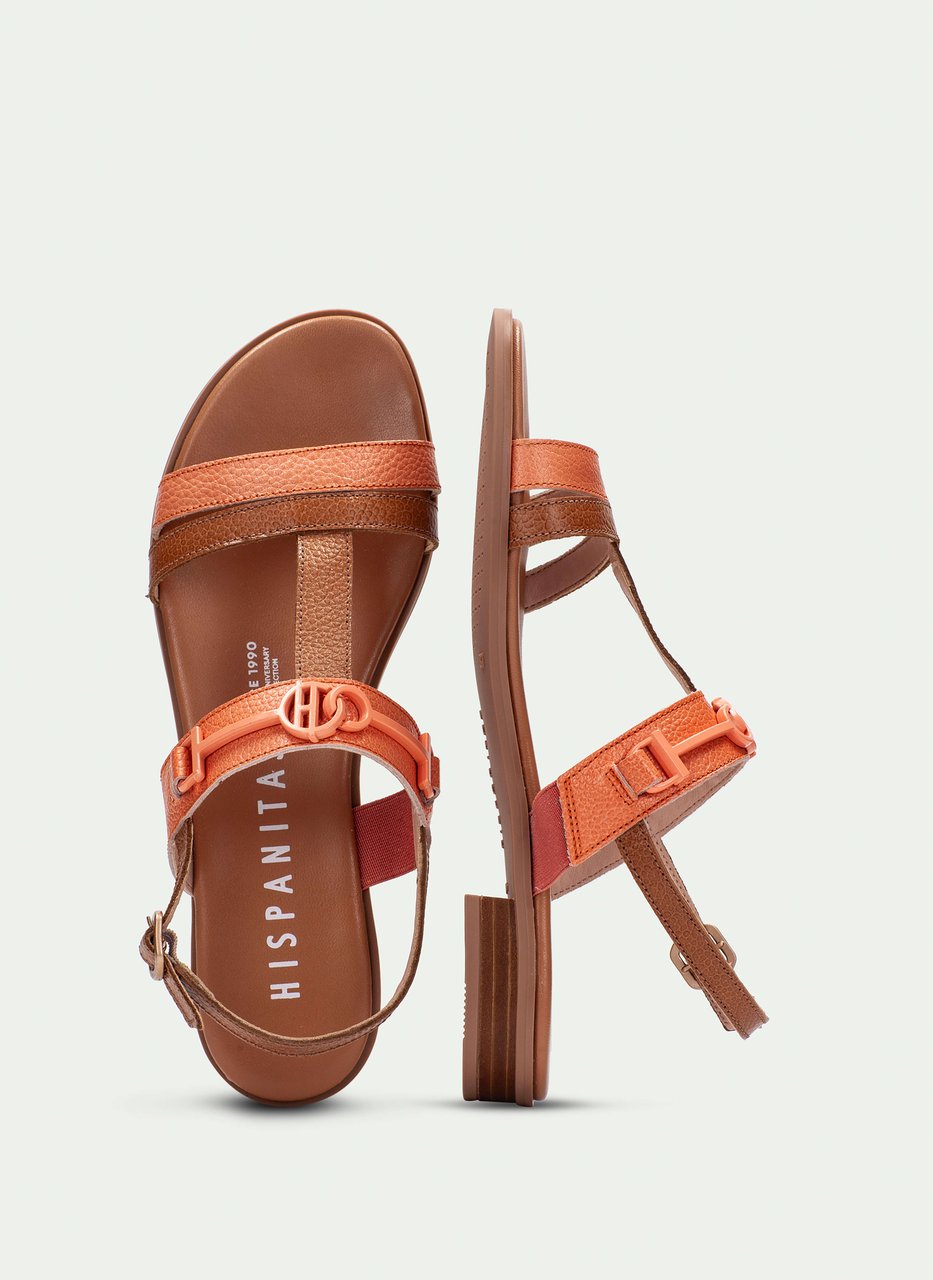 flat sandal yakarta leder-koralle