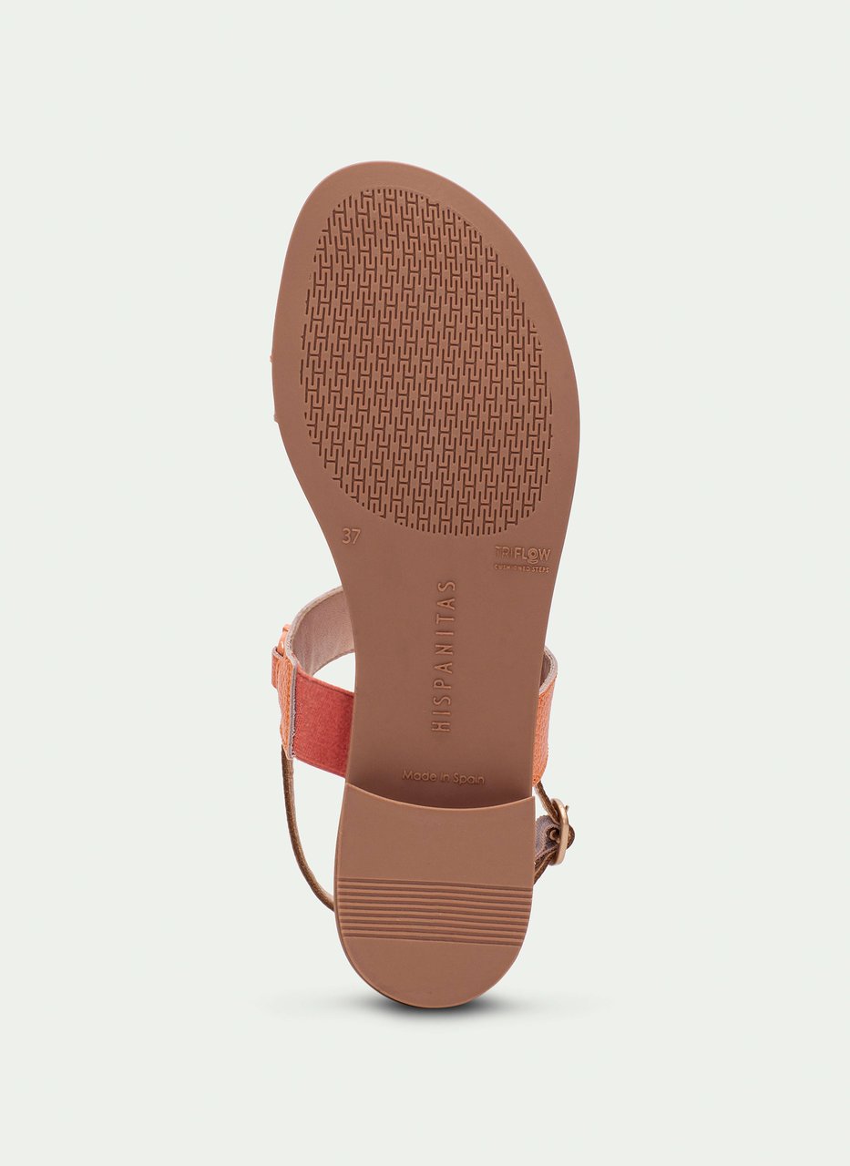 flat sandal yakarta leder-koralle