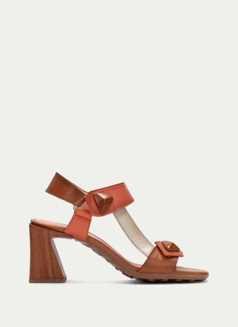 sandal miami couro-coral
