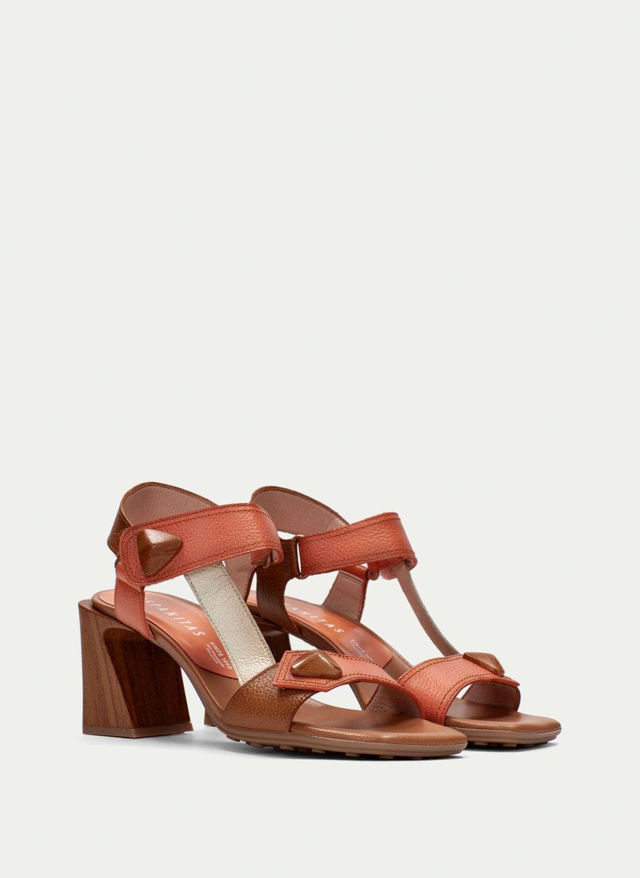 sandal miami couro-coral