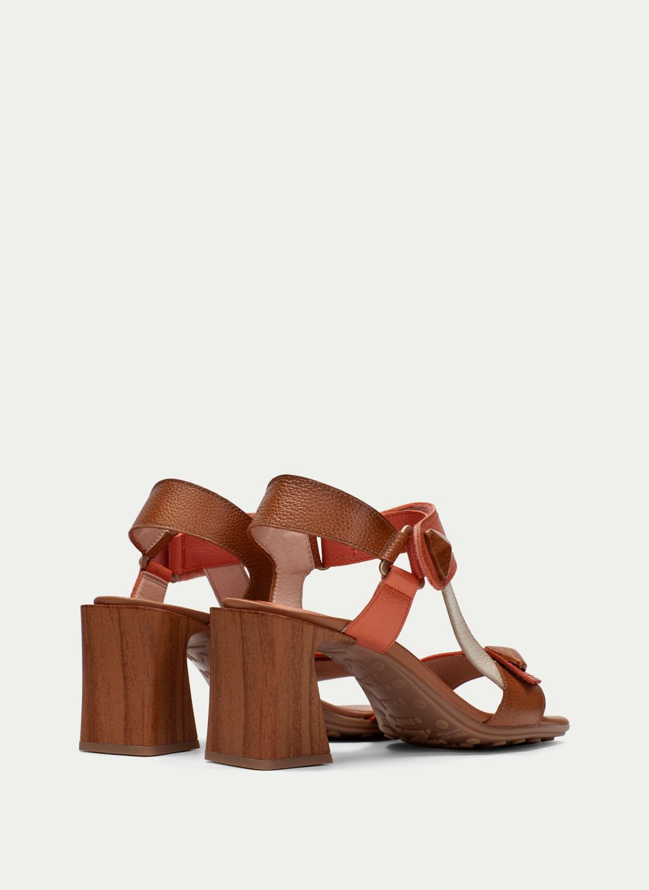 sandal miami couro-coral