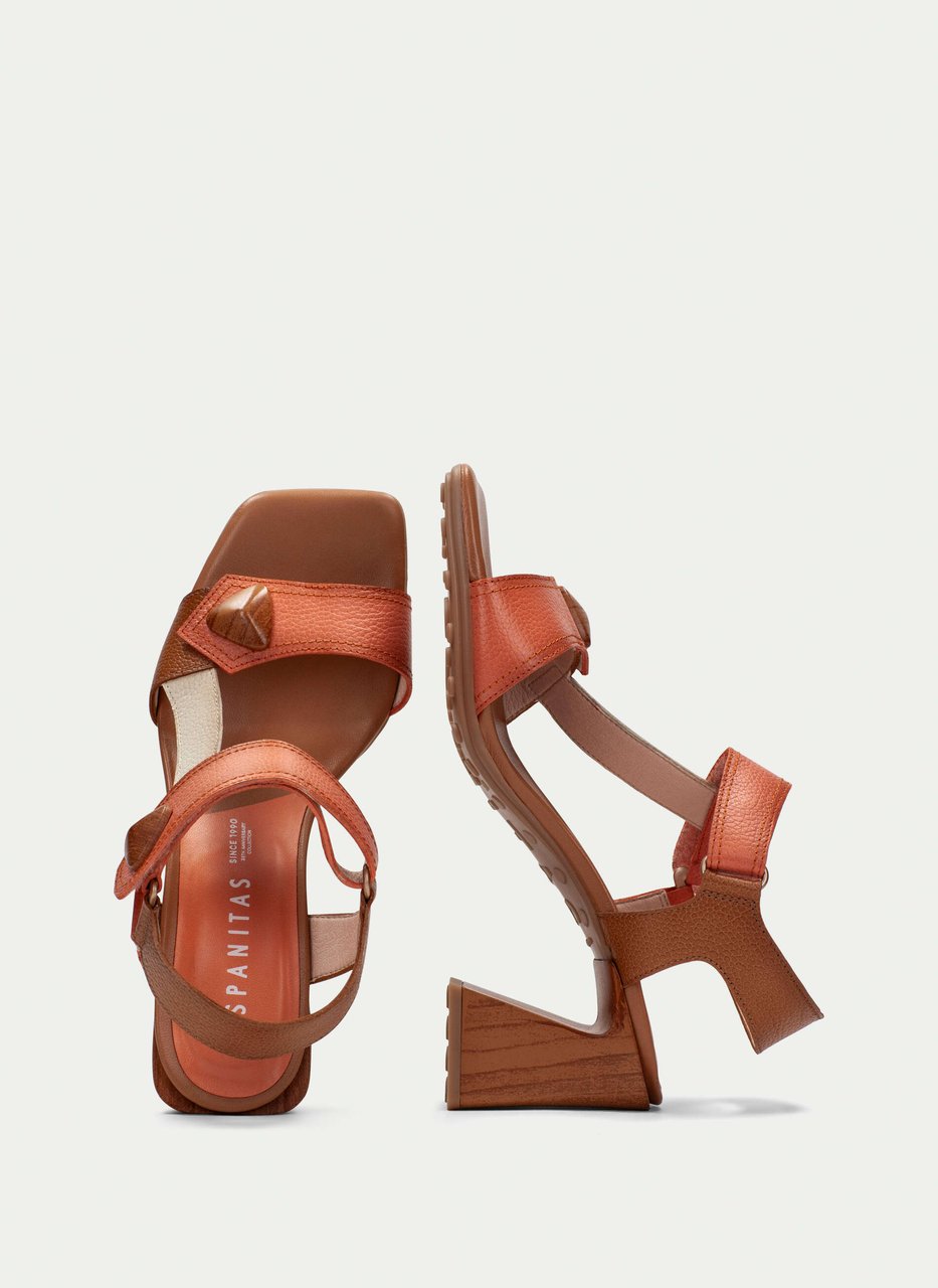 sandal miami couro-coral