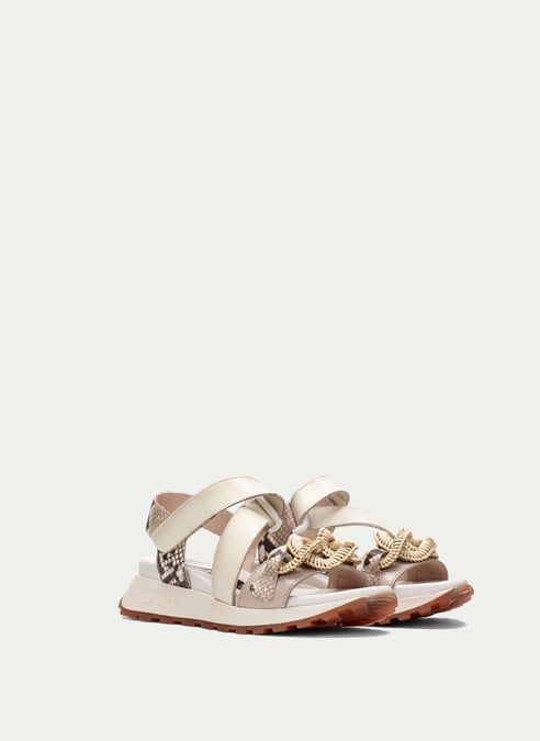 outlet sandalia sport maui snake-taupe - hispanitas