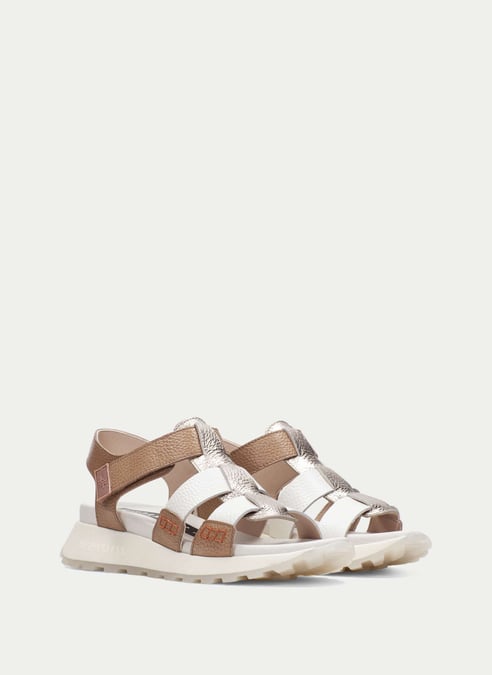schuhe sport-sandal ambar weiß-almond-champagne - hispanitas