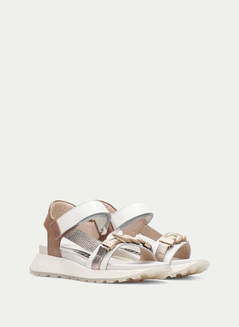 schuhe sport-sandal ambar weiß-almond-champagne - hispanitas