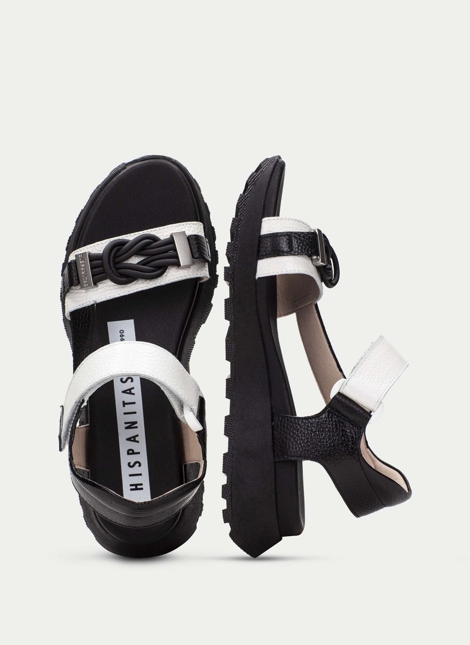 sport sandals ambar preto-branco