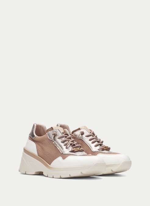 scarpe sportivi jade bianco-almond-champagne - hispanitas