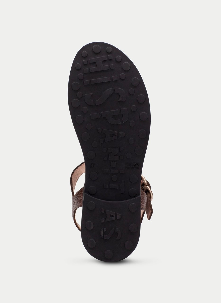 flat sandal bali schwarz-pony-hazelnuss