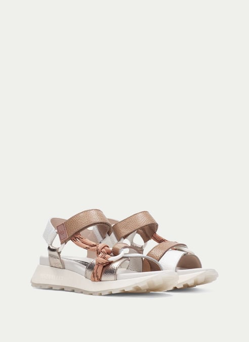 schuhe sport-sandal ambar weiß-almond-champagne - hispanitas