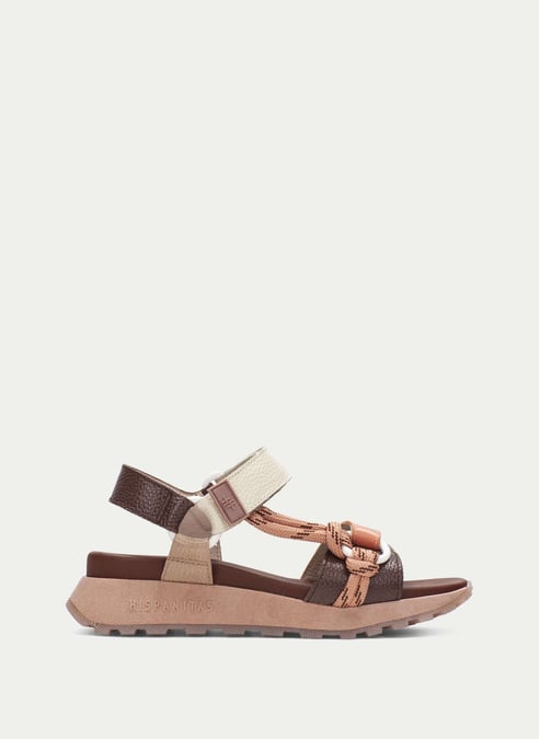 shoes sport-sandals ambarcream-hazelnut-coral - hispanitas