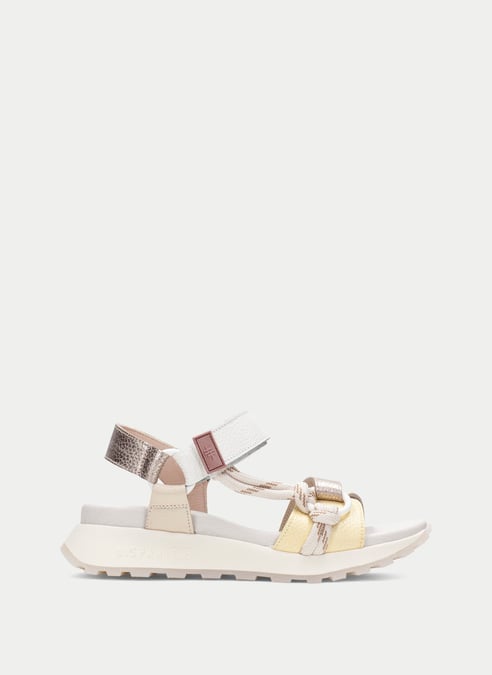 schuhe sport-sandal ambar weiß-gelb-champagne - hispanitas