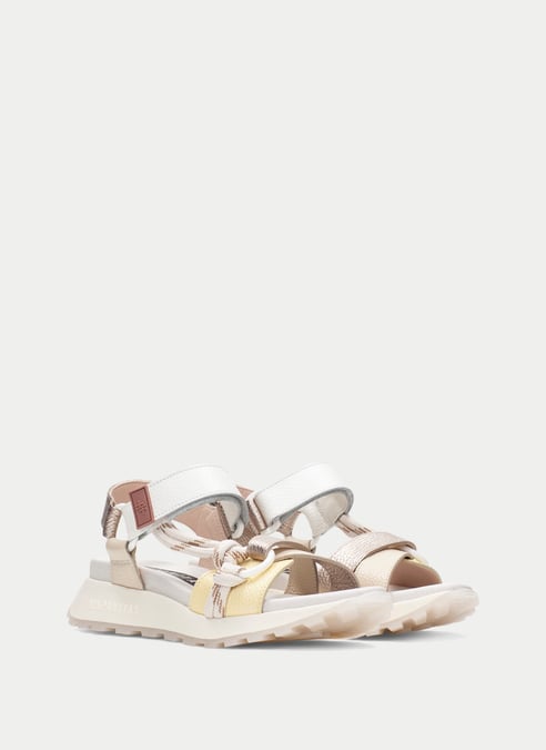 scarpe sandali-sportivi ambar bianco-giallo-champagne - hispanitas