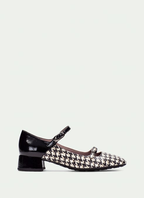 outlet mary-jane oporto nero-bianco - hispanitas