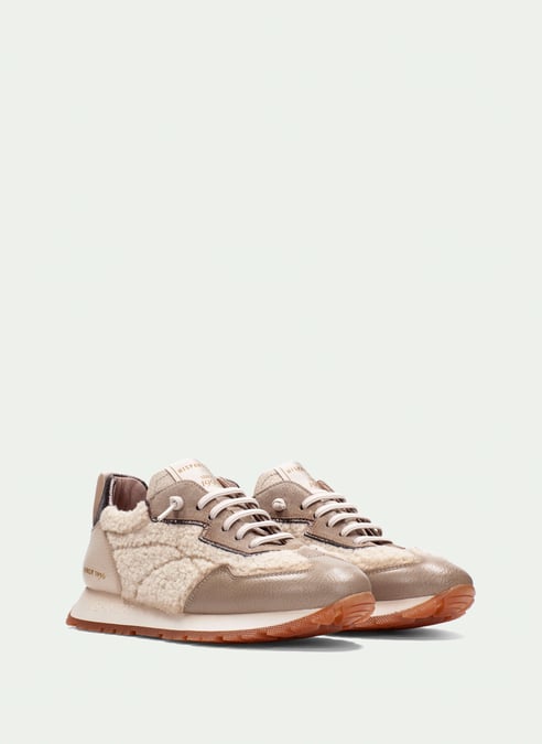 outlet sneakers kansas teddy-taupe - hispanitas