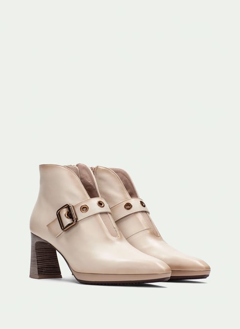 outlet botín atlanta crema - hispanitas
