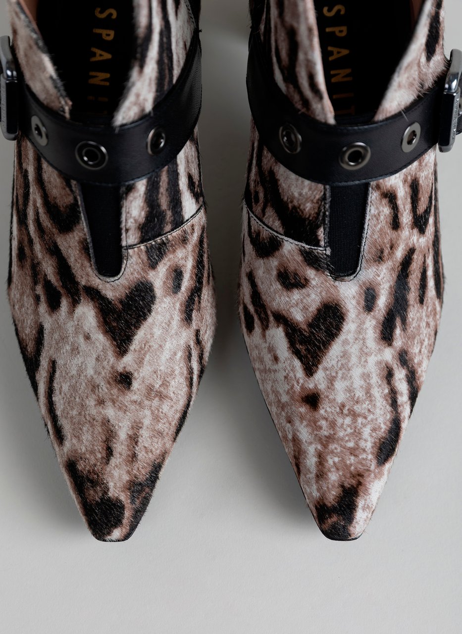 botins atlanta leopardo-branco-preto