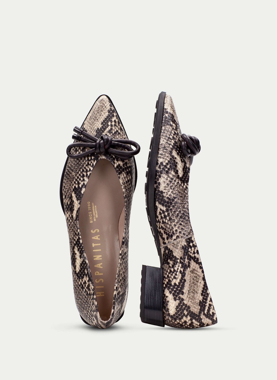 ballerine turin python-taupe