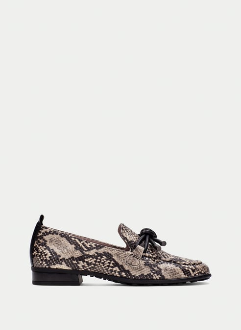 outlet mokassin genova python-taupe - hispanitas