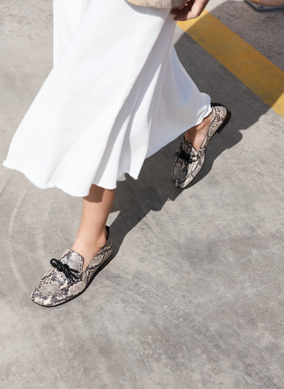 mocassin genova python-taupe