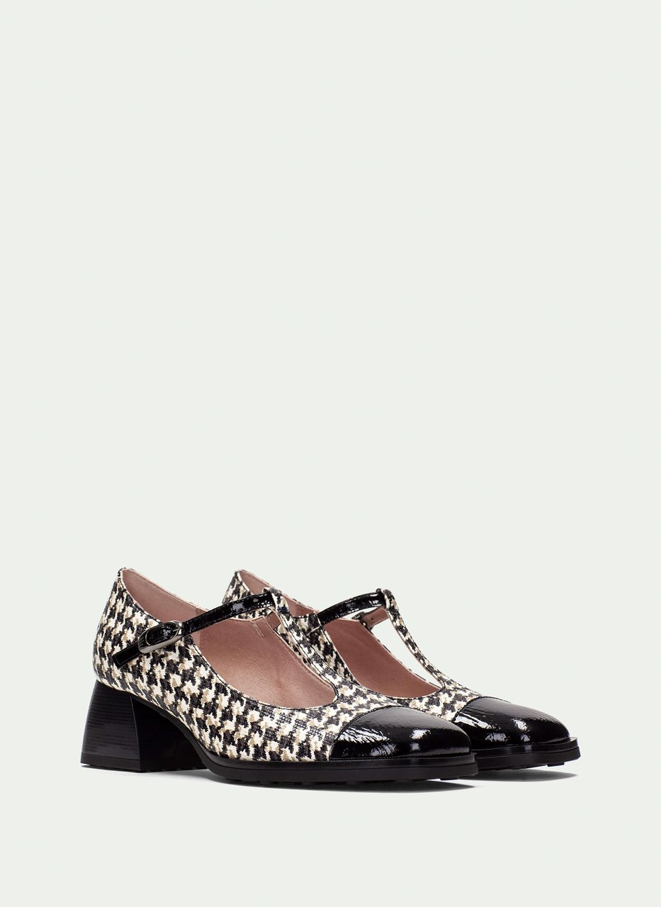 t-strap marsella nero-bianco
