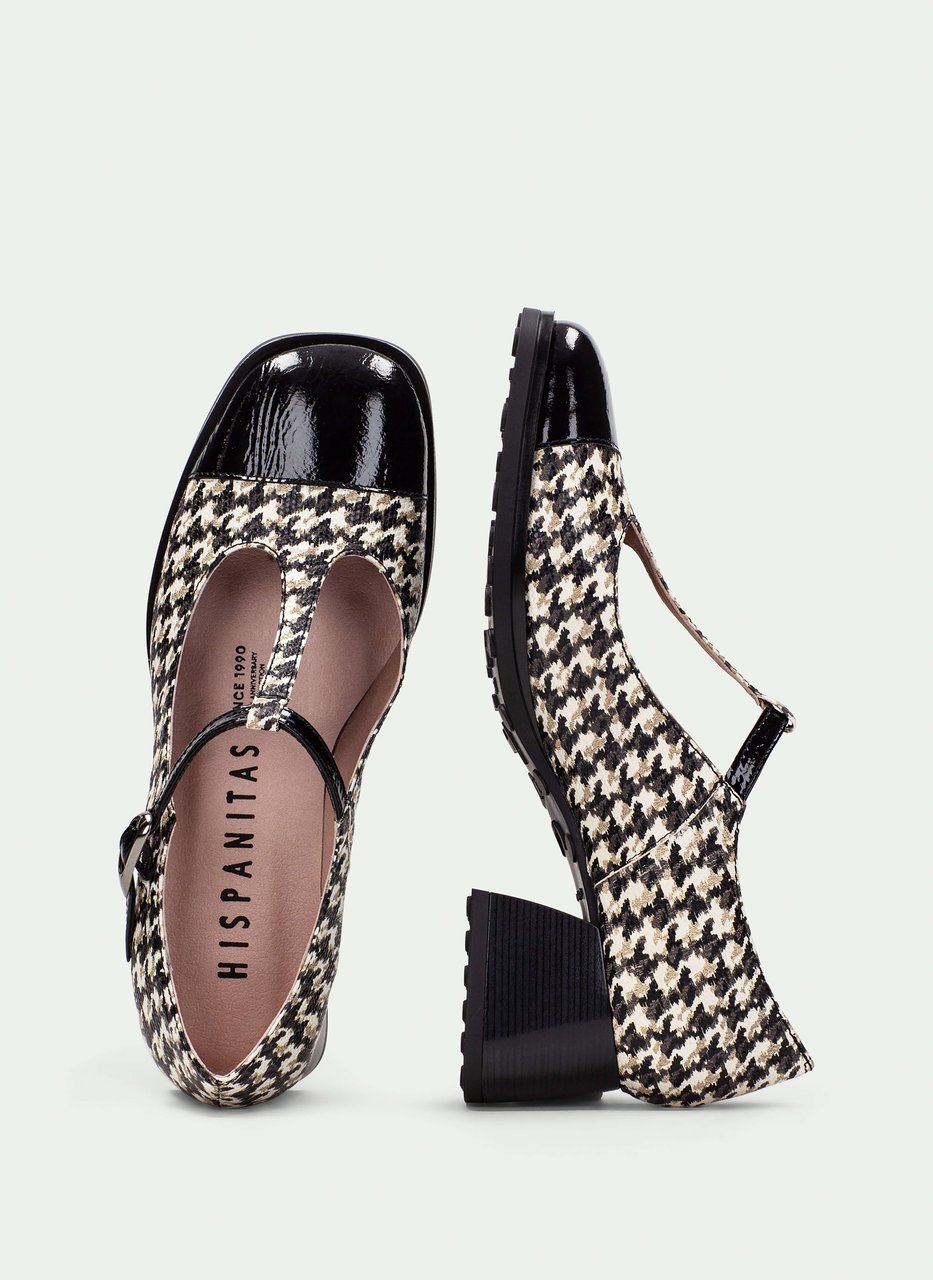 t-strap marsella nero-bianco