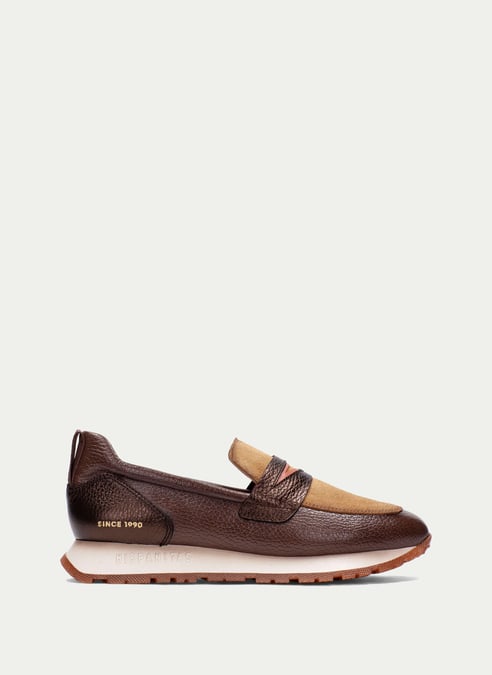 outlet mocassino-sport kansas nocciola-biscotto - hispanitas