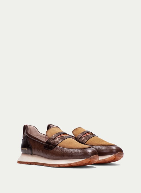 outlet mocassino-sport kansas nocciola-biscotto - hispanitas