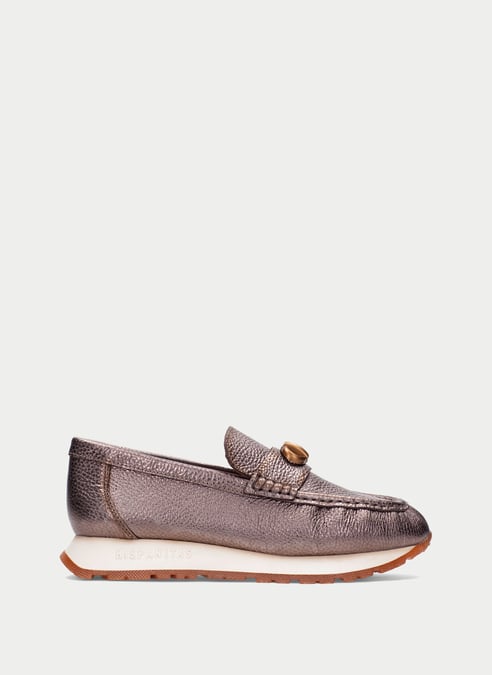 outlet mocassino-sport kansas metal-taupe - hispanitas