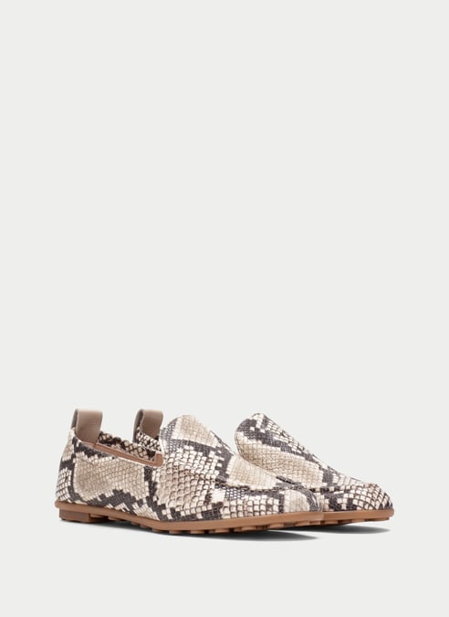 outlet mocassino bombay snake-taupe - hispanitas