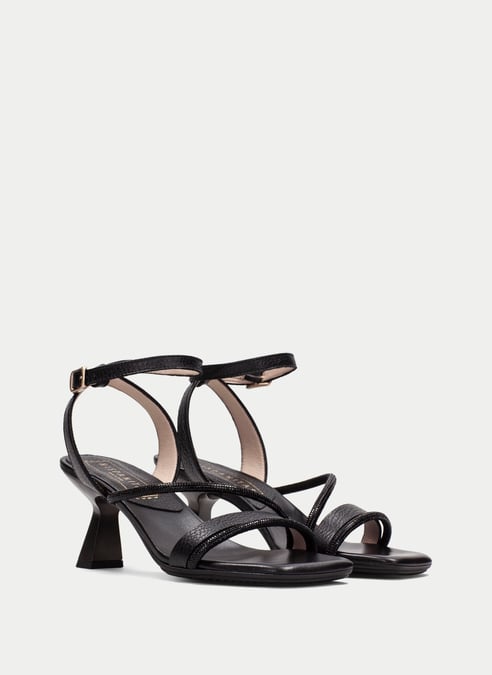outlet sandalia tacón danielle negro - hispanitas