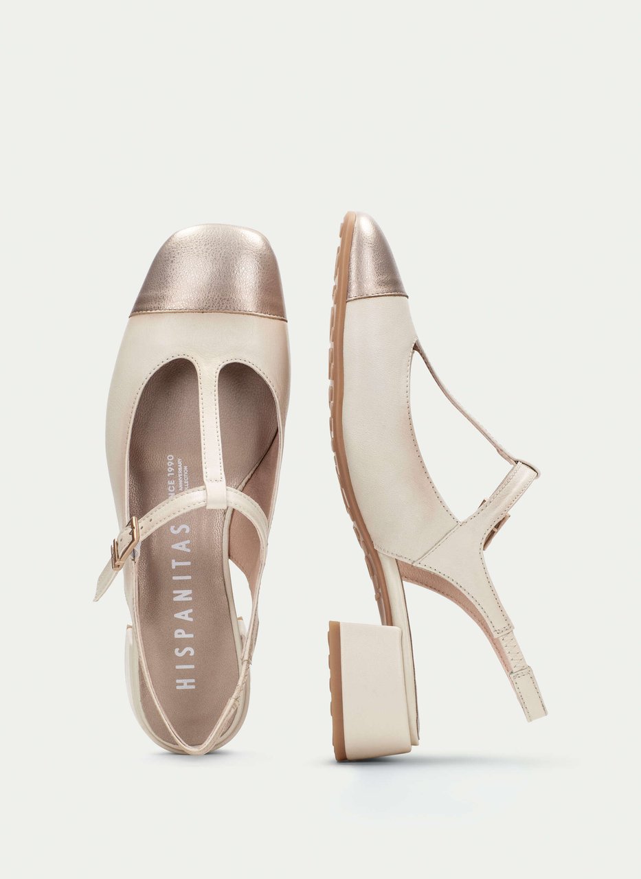 t-strap oporto latte-champagne