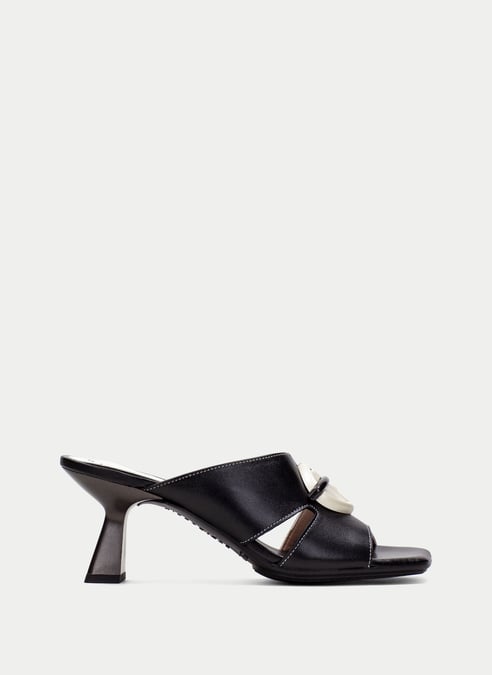outlet skingback-sandals danielleblack-white - hispanitas