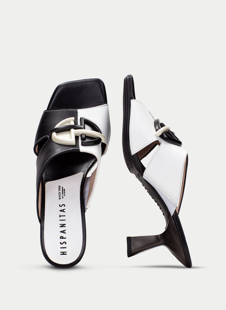 sandali slingback danielle nero-bianco